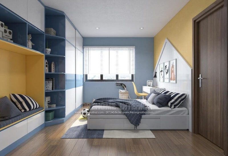Giường ngủ gỗ Acrylic màu trắng khiến phòng ngủ của bé thêm ấn tượng