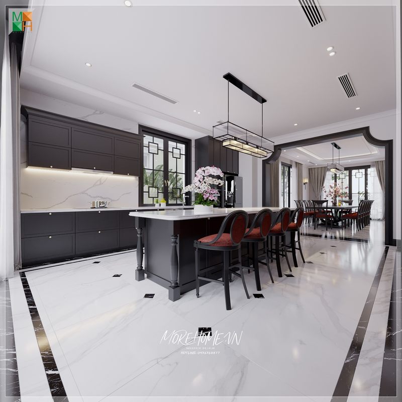 Kiểu dáng thiết kế sang trọng và bắt mắt của tủ bếp giúp căn bếp của gia đình Việt trở nên hấp dẫn và ấn tượng hơn trong mắt người nhìn.